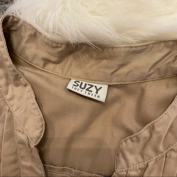 Beige Shirt Dress - Picture 3 of 6